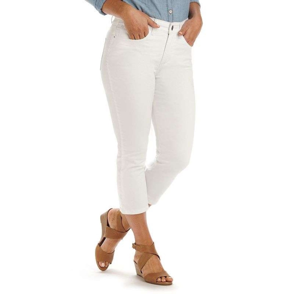 Women's Lee Relaxed Fit Denim Capris, White, Size 8 Regular